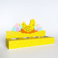 Easter egg stand with chicken