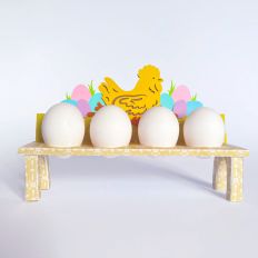 Easter egg stand with chicken