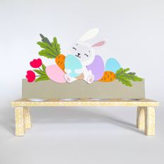 Easter egg stand with rabbit