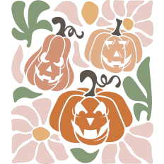Floral Jack O Lantern Pumpkins