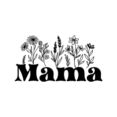 mama with wildflowers
