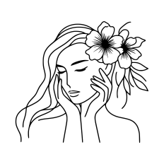 Woman and flower