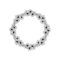 round daisy floral wreath frame