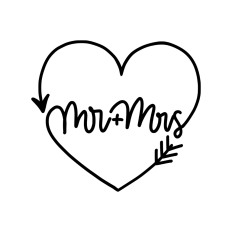 Mr and Mrs arrows heart