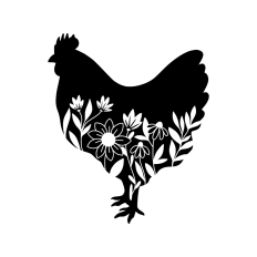 chicken with flowers
