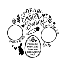 treats for the easter bunny round tray design