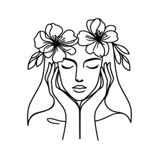 Woman and flower