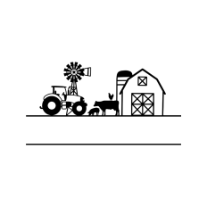 Barnyard split border name monogram