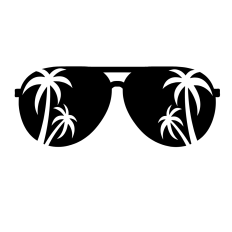 Aviator Sunglasses with Palm Trees
