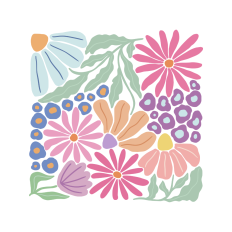 Retro abstract flowers pattern