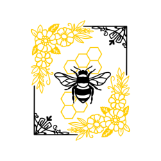 Bee honeycomb and flower frame design