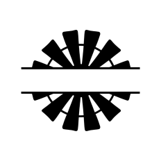 Windmill split border monogram