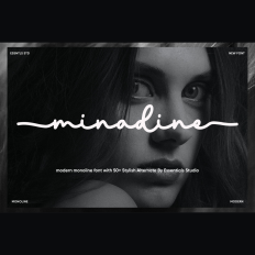 Minadine - Long swash monoline font