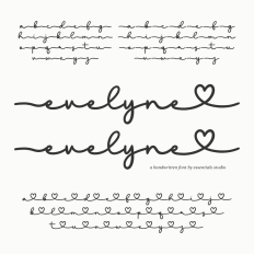 Evelyne - Monoline Heart Script Font