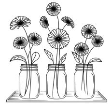 Sunflowers in Mason jars
