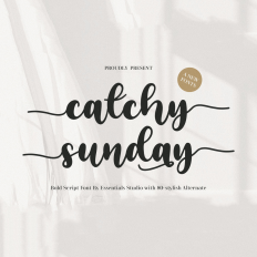 Catchy Sunday - Script font with Tails