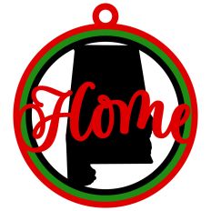  Alabama "Home" Ornament Design with State Outline