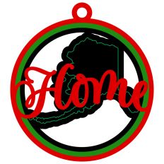 Alaska "Home" Ornament with State Outline Design