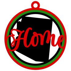 Arizona "Home" Ornament with State Outline Design