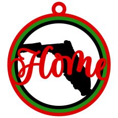  Florida "Home" Ornament with State Outline Design