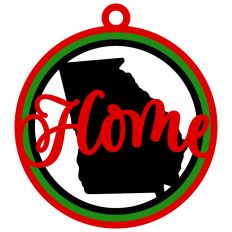 Georgia "Home" Ornament with State Outline Design
