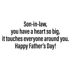 Happy Father's Day for Son-in-Law Greeting Card Sentiment