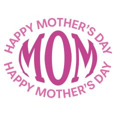Happy Mother's Day Mom Oval Greeting Card Sentiment