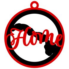 Hawaii "Home" Ornament with State Outline Design
