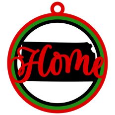Kansas "Home" Ornament with State Outline Design