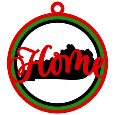 Kentucky "Home" Ornament with State Outline Design