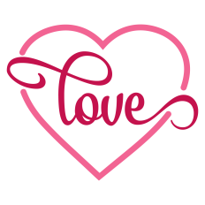 Love Sentiment in Heart for Valentine's Day