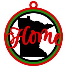 Minnesota "Home" Ornament with State Outline Design