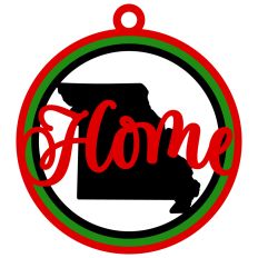 Missouri "Home" Ornament with State Outline Design