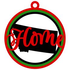  Montana "Home" Ornament with State Outline Design