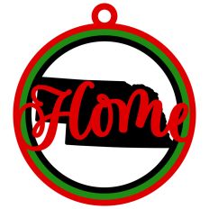 Nebraska "Home" Ornament with State Outline Design