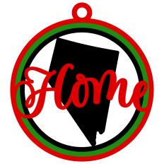 Nevada "Home" Ornament with State Outline Design
