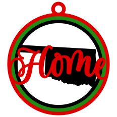 Oklahoma "Home" Ornament with State Outline Design