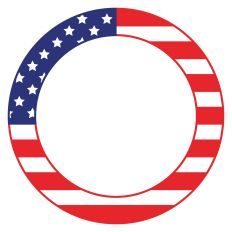 Patriotic American Flag Round Frame
