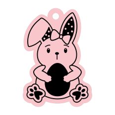 Bunny Tag With Polka Dots
