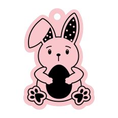 Bunny Tag With Polka Dots