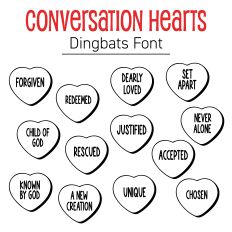 Christian Conversation Hearts Dingbats Font 