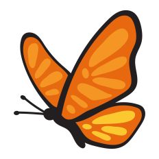 Stylized Monarch Butterfly in Side View for Paper Crafting