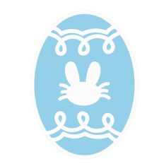 Simple Decorated Easter Egg with Bunny - Layered File for Silhouette Studio