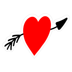 Valentine Heart with Arrow Sticker