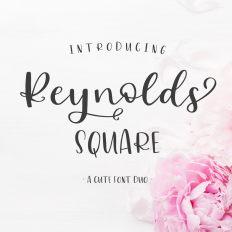 Reynolds Square Font Duo - Script Font, Sans Font