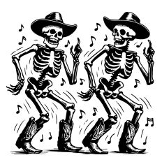 Dancing Cowboy Skeletons