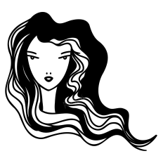 Woman's Head with Long Hair