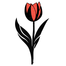 Tulip SVG - Two-Layer Cut File Customizable Crafts
