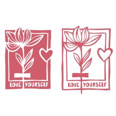 Love Yourself frame with Flower