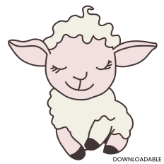 Peaceful Sleeping Lamb SVG – Cute Farm Animal Clipart